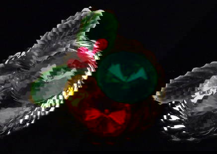 Gorgeous Vintage 1970s Rhinestone Christmas Brooch: excellent condition