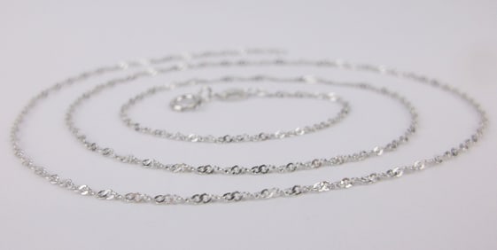 New Vintage Sterling Silver Helix Chain Necklace 18"