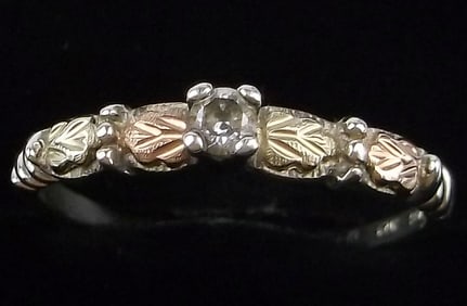 New Vint Sterling Silver 12kt Black Hills Gold Ring 9.25 Engagement