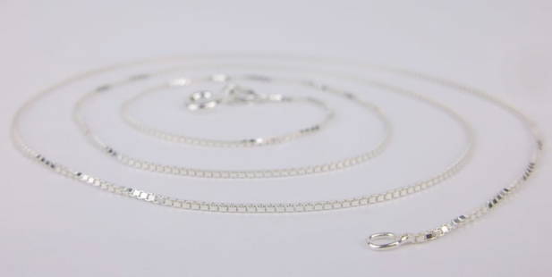 New Italian Sterling Silver Box Chain Necklace 20": Solid Sterling Silver Guaranteed, in Brand New Never Worn Condition.
