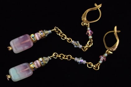 Mint Vintage 1960s Crystal Glass Drop Earrings