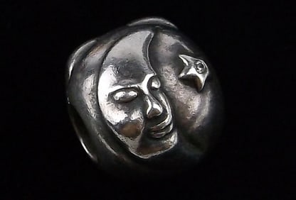 Mint Vintage Pandora Sterling Silver Sun Moon Charm Bead
