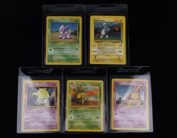 5 2000 Pokemon Base Set 2nd Edition Card Lot WOTC Era