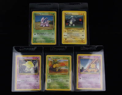 5 2000 Pokemon Base Set 2nd Edition Card Lot WOTC Era: .