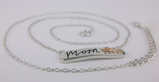 New Designer Sterling Silver Mom Chain Necklace 18.5"