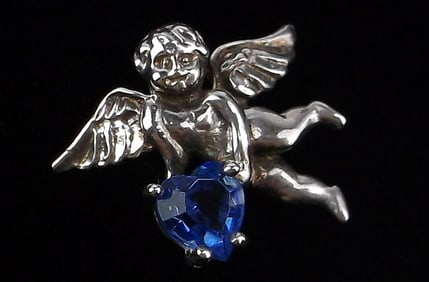 Mint Vintage Sterling Silver Cherub Angel Pendant