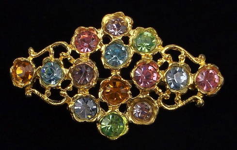 Mint Vintage 1960s Hollywood Brand Rhinestone Brooch: Mint Condition, In Like New Condition, Perfect