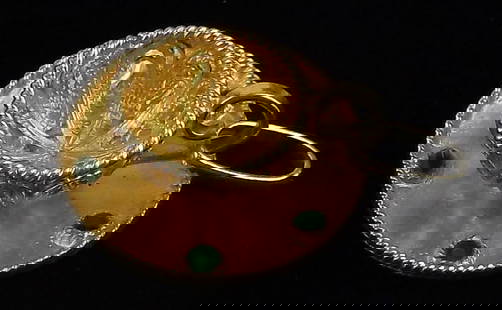 New Vint 1950s Gold Over Sterling Enameled Teacup Pendant: Solid Sterling Silver Guaranteed, in Brand New Never Worn Condition.