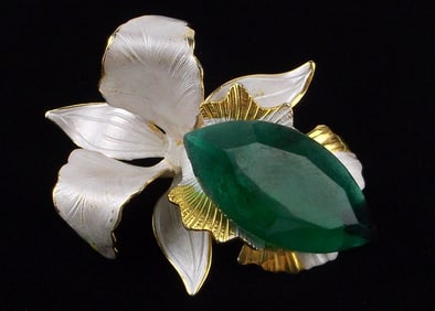 Stunning Vintage Cerrito Rhinestone Flower Brooch