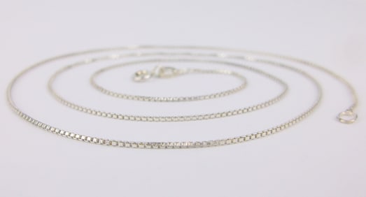 Mint vintage Italian Sterling Silver Box Chain Necklace 21.5"