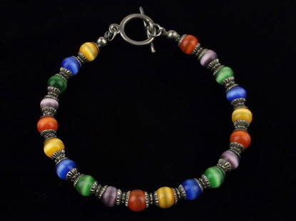 Mint Vintage Sterling Silver Gemstone Bracelet 7.5": Guaranteed Solid 925 Sterling Silver, in Excellent Condition