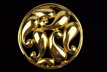 Mint Vintage Golden Paisley Brooch