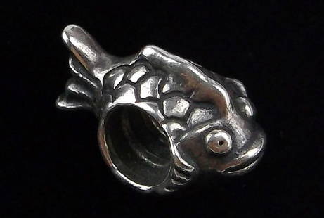 Mint Vintage Pandora Sterling Silver Fish Charm Bead: Guaranteed Solid 925 Sterling Silver, in Excellent Condition