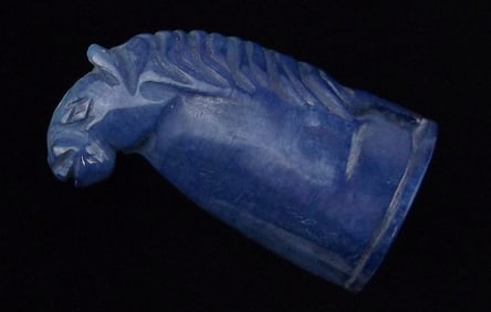 Mint Vintage Carved Lapis Lazuli Horse Thimble