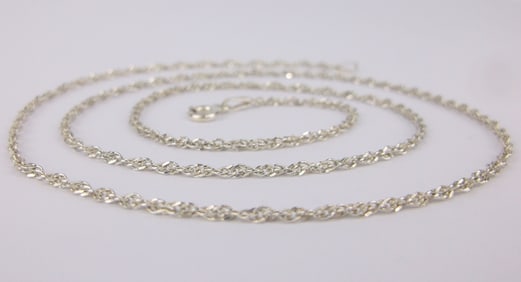 Mint Vint Italian Sterling Silver Helix Rope Chain Necklace 20"