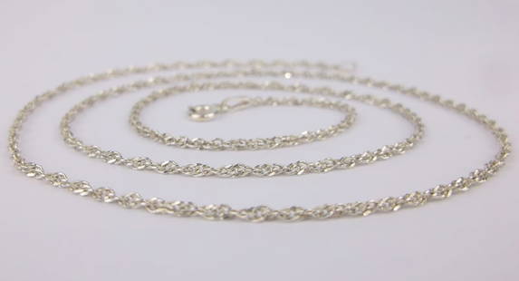 Mint Vint Italian Sterling Silver Helix Rope Chain Necklace 20": Guaranteed Solid 925 Sterling Silver, in Excellent Condition