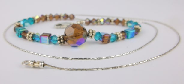 Mint Vint Italian Sterling Silver Crystal Chain Necklace 21"