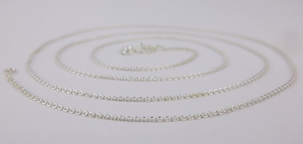 New Vintage Italian Sterling Silver Chain Necklace 24"