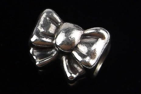 Mint Vintage Pandora Sterling Silver Bow Charm Bead: Guaranteed Solid 925 Sterling Silver, in Excellent Condition
