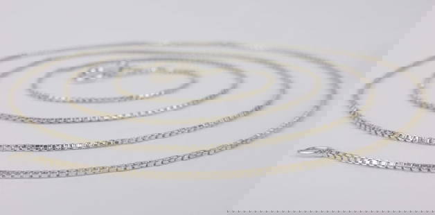 Stunning Vint Italian Sterling Silver Box Chain Necklace 23": Guaranteed Solid 925 Sterling Silver, in Excellent Condition