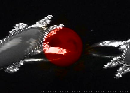 New Sterling Silver Red Coral Snowflake Ring 6: Solid Sterling Silver Guaranteed, in Brand New Never Worn Condition.