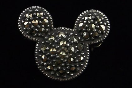 Mint 1980s Judith Jack Disney Sterling Mickey Mouse Brooch