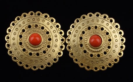 Mint Vintage 1970s Aztec Style Big Earrings