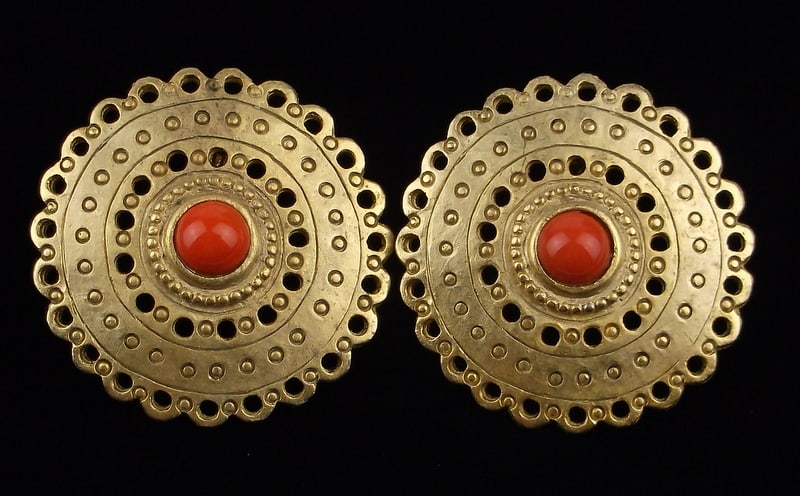 Mint Vintage 1970s Aztec Style Big Earrings: Mint Condition, In Like New Condition, Perfect