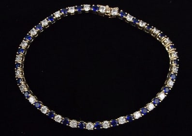 New Vintage Gold Over Sterling Silver Tennis Bracelet 7.5"