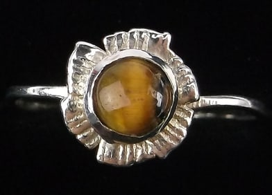 New Sterling Silver Tigers Eye Ring 7