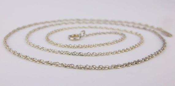 Stunning 1970s Sterling Silver Helix Rope Chain Necklace 20.5"