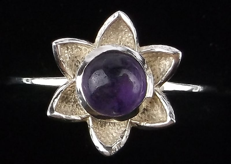 New Sterling Silver Amethyst Flower Ring 6: Solid Sterling Silver Guaranteed, in Brand New Never Worn Condition.