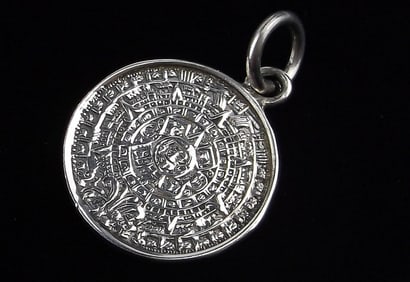 Mint Vintage Taxco Sterling Silver Mayan Calendar Pendant