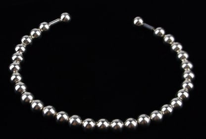 Mint Vintage Sterling Silver Ball Cuff Bracelet 7-8 Flexible