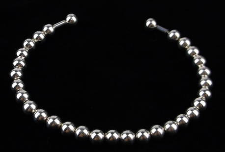 Mint Vintage Sterling Silver Ball Cuff Bracelet 7-8 Flexible: Guaranteed Solid 925 Sterling Silver, in Excellent Condition