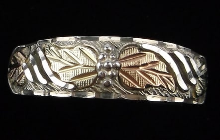 Mint Vint Sterling Silver 12kt Gold Black Hills Gold Mens Ring 11