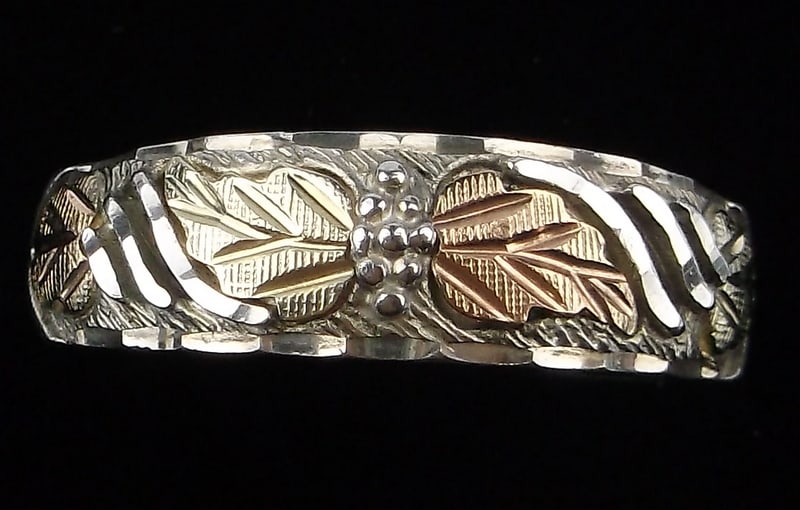 Mint Vint Sterling Silver 12kt Gold Black Hills Gold Mens Ring 11 (1 of 4)
