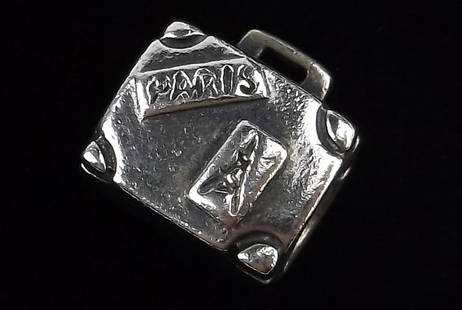 Mint Vint Pandora Sterling Silver Paris Travel Luggage Charm Bead: Guaranteed Solid 925 Sterling Silver, in Excellent Condition