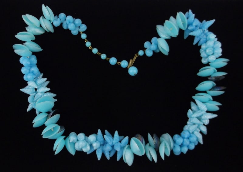 Mint Antique 1950s Germany Celluloid Shell Necklace 24" Ocean: Mint Condition, In Like New Condition, Perfect