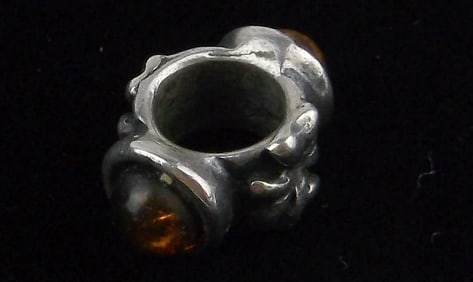 Mint Pandora Sterling Silver Amber Charm Bead