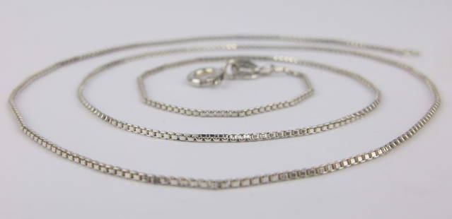 Stunning Vintage Italian Sterling Silver Box Chain Necklace 19": Guaranteed Solid 925 Sterling Silver, in Excellent Condition