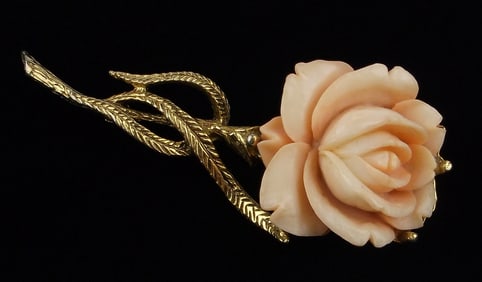 Mint Vintage 1960s Celluloid Rose Brooch
