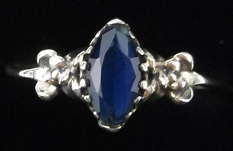 New Sterling Silver Blue Chalcedony Ring 7 (1 of 2)