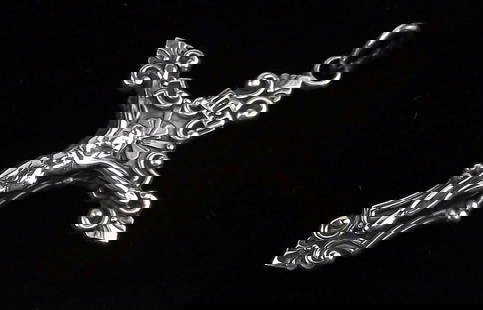 Mint Vint 1950s Sterling Silver Catholic Crucifix Pendant: Guaranteed Solid 925 Sterling Silver, in Excellent Condition