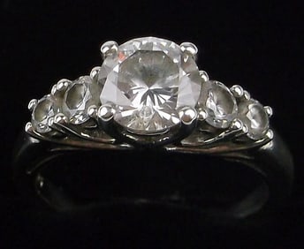 Mint Vintage Sterling Silver Engagement Ring 7.5