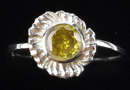 New Sterling Silver Citrine Flower Ring 6: Solid Sterling Silver Guaranteed, in Brand New Never Worn Condition.