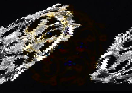 Mint Antique 1950s Aurora Borealis Rhinestone Brooch: Mint Condition, In Like New Condition, Perfect