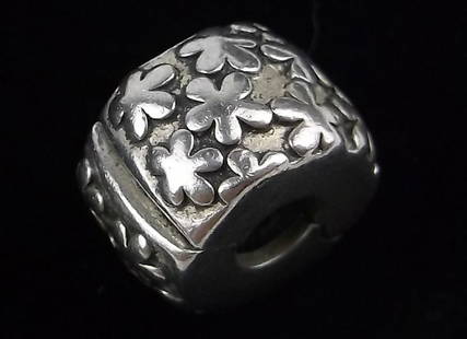 Mint Vint Pandora Sterling Silver Flower Charm Bead: Guaranteed Solid 925 Sterling Silver, in Excellent Condition
