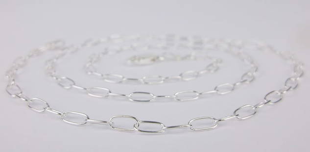 New Sterling Silver Italian Chain Necklace 18": Solid Sterling Silver Guaranteed, in Brand New Never Worn Condition.