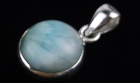 New Thick Sterling Silver Larimar Pendant